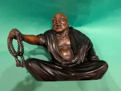 ダルマ、達磨大師、置き物、高さ役45センチ 木彫り アンティーク