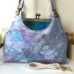 刺繍柄♥あおりがま口バッグ♥ハンドメイド - メルカリ