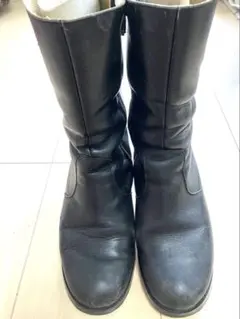 【牛本革】レディース　ショートレザーブーツ　ブラック24.0㎝　サイドジップ付き