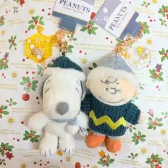 USJ ウィンター　スヌーピー　チャーリーブラウン　ぬいぐるみキーチェーン