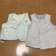 ミキハウス 水色 ベビーベスト 2点セット
