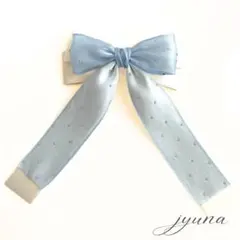 シースルーラインストーン付リボンと無光サテンリボン足付き