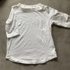 ホワイト 五分袖 Tシャツ M