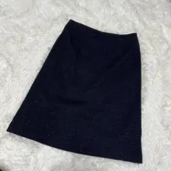 【a3366】Reflect 未使用級 ツイードスカート ラメ ブラック L