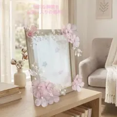 ♡さくらフォトフレーム♡ ディップフラワー ディップアート アメリカンフラワー