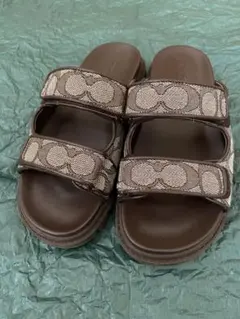 早い者勝ち！COACH ダブル バンド サンダル・シグネチャー　サイズ６　超美品