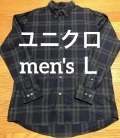 ユニクロ　エクストラファインコットンブロードチェックシャツ　L