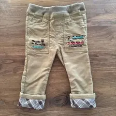 グレードスコープ 90サイズ 電車 ストレッチ パンツ 長ズボン 裏起毛 男の子