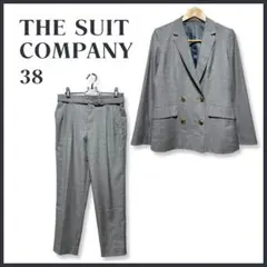 美品✨ ビジネススーツセット ジャケット パンツ ベルト付き チェック柄 グレー