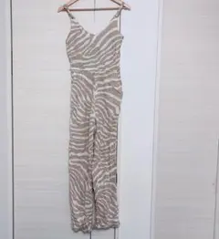 H&M レディース ゼブラ柄 ジャンプスーツ 36 ベージュ　サロペット　春夏