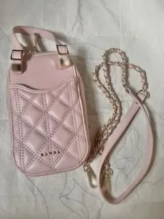 RANDA ピンク キルティング スマホショルダーバッグ