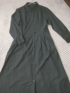 レディース　シャツワンピース　黒　GU