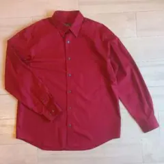 ✨️US古着✨️エディーバウアー ドレスシャツ ワインレッド Lサイズ