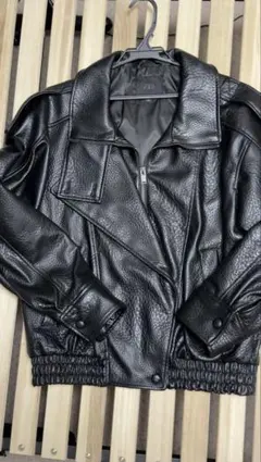ZARA フェイクレザージャケット ブラック XS - メルカリ