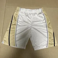 asics バスケットボールパンツ ホワイト/ゴールド