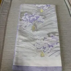 《嵯峨・袋帯》　蝶と牡丹菊文様・六通柄・裏地 麻の葉