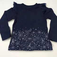 【週末限定SALE】ベルメゾン　長袖　Ｔシャツ 女のコ ネイビー 120cm