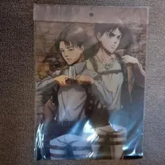 進撃の巨人 A4クリアファイル 　リヴァイ、 エレン【レトロ】