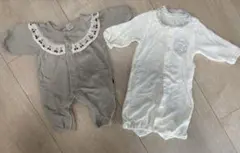 バースデイ futafutaロンパース 60ベビー 女の子 長袖 秋服 2점
