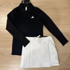 【新品】アディダスゴルフ 上下セット ポロジップ＆ダンボールニットスカート M