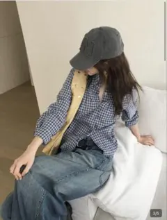 S H E IN秋ウエストシャーリング ストライプ 長袖 シャツ トップスのサムネイル