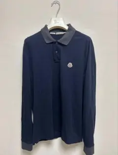 美品　MONCLER ネイビー スリムフィット ポロシャツ　Lのサムネイル