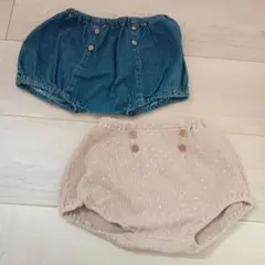 ショートパンツ　かぼちゃパンツ　70〜80cm　テータテート　フタフタ