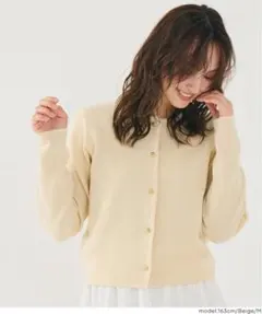 coca スプリングニット金ボタンカーディガンS