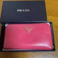 プラダ サフィアーノ ラウンドジップ 正規品 鑑定品 PRADA 革財布
