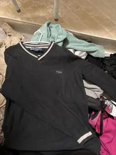 Champion ブラック Vネックシャツ Lサイズ90's