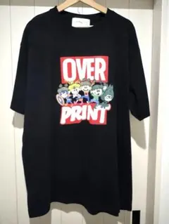 over print NO HEROES Tee
