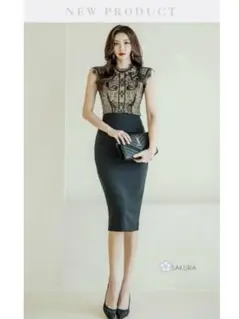 レースタイトドレス ブラック キャバドレス