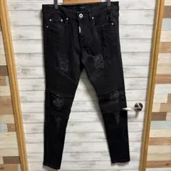 REPRESENT ブラック スキニーデニム ダメージ加工 サイズ 30