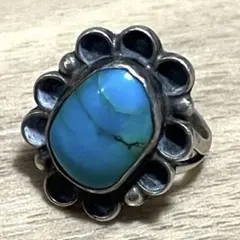 【希少レア】 ヴィンテージ メキシカンジュエリー シルバーリング ターコイズ