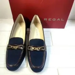 【極美品 箱付き】REGAL ビットローファー 22cm ネイビー【定価約2万】