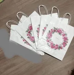 中サイズ 高島屋 ショップ袋 バラ柄 紙袋 ギフト 手提げ袋 百貨店袋