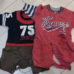 SPUNKY KIDS ロンパース 70サイズ 赤・紺