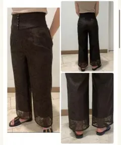 レースワイドストレートパンツ　FRAY I.D