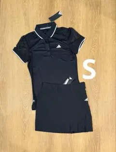 新品　golf S ポロシャツ スカート セット ブラック 新品 adidas golf XS 長袖ポロシャツ スカート 上下セット 黒 - メルカリ