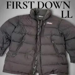 FIRST DOWN ブラック ダウンジャケット LL 短丈 大きめ ヌプシ