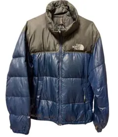 THE NORTH FACE ダウンジャケット ヌプシ　M ネイビー/グレー