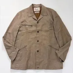 美品 L相当 Papas パパス 開襟 シャツジャケット リネン100% 日本製のサムネイル