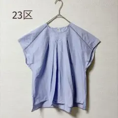 美品　23区【洗える】シャルマンエンブロイダリー Tブラウス ラベンダー 38のサムネイル