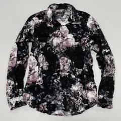 00s Tornado Mart 立体 皺加工 花柄 オープンカラーシャツ 平成