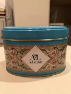 A. Lecomte 花柄金属缶 青