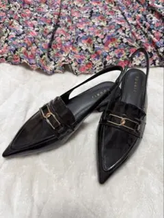 【新品未使用】リエンダriendaポインテッドトゥパンプス黒ハイヒールローヒール