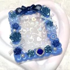 即購入OK❤︎硬質ケースデコ ホイップデコ 青 ブルー くま耳 クマ No.353