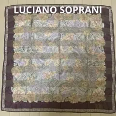 LUCIANO SOPRANI シルク　スカーフ　大判　総柄　花柄　紫