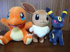 【6/13まで値下げ】ポケモンぬいぐるみ イーブイ＋ヒトカゲ＋ブラッキー