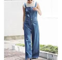 Ungrid アングリッド バックリボン デニムサロペット　Mサイズ